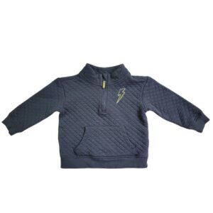 Grayson Mini Boys Sweatshirt Gray Lightning Bolt Quilted Pullover Size 4T